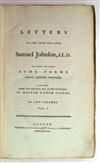 JOHNSON, SAMUEL. Letters to and from the Late Samuel Johnson, LL.D. 2 vols. 1788